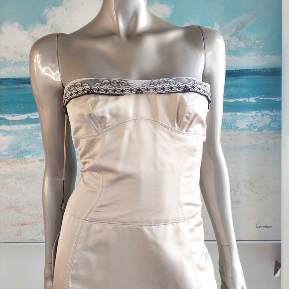 SALE🔖* $3,430 NEW CAROLINA HERRERA GOLDEN CHAMPAGNE SILK LINED RUNWAY GOWN US S - Picture 3 of 11